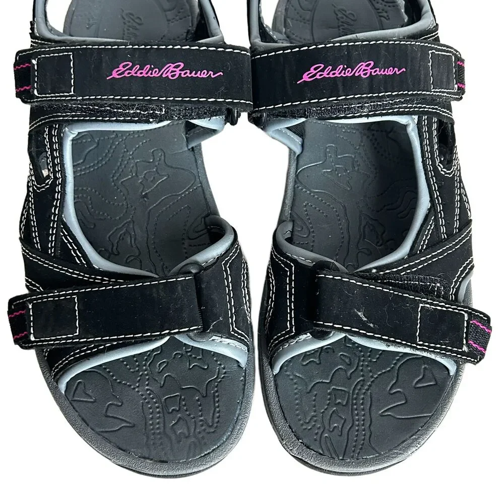 Eddie Bauer Water Shoes Womens 7 Black Gray Sandals Madrona Waterproof - Picture 3 of 11
